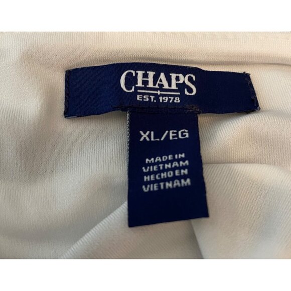 Striped Black & White Chaps Belted Short Sleeve Dress XL - Picture 3 of 11